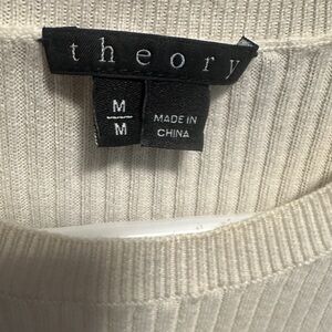 Theory  Cream Crew Neck Sweater